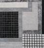 Grey Geometric Wool & Viscose 5 ft x 7 ft Hand Tufted Carpet