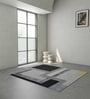 Grey Geometric Wool & Viscose 5 ft x 7 ft Hand Tufted Carpet