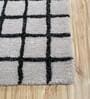 Grey Geometric Wool & Viscose 5 ft x 7 ft Hand Tufted Carpet