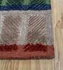 Grey Geometric Wool & Viscose 6 ft x 9 ft Hand Tufted Carpet