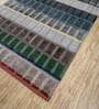 Grey Geometric Wool & Viscose 8 ft x 10 ft Hand Tufted Carpet