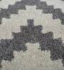 Grey Geometric Wool & Viscose 8 ft x 10 ft Hand Tuftted Carpet