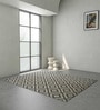 Grey Geometric Wool & Viscose 8 ft x 10 ft Hand Tuftted Carpet