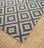 Grey Geometric Wool & Viscose 8 ft x 10 ft Hand Tuftted Carpet
