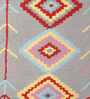 Grey Geometric Wool 4ft x 6ft Hand Tufted Carpet