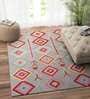Grey Geometric Wool 4ft x 6ft Hand Tufted Carpet