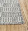 Grey Geometric Wool 8 ft x 10 ft Hand knotted Carpet