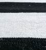 Grey Striped Wool 8 x 10 ft Flat Weave Dhurrie