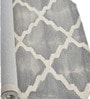 Grey Geometric Wool And Cotton 7 X 5 Feet Hand Tufted Carpet