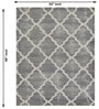 Grey Geometric Wool And Cotton 7 X 5 Feet Hand Tufted Carpet