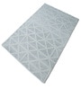 Grey Geometric Wool And Cotton 8 X 5 Feet Hand Tufted Carpet