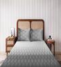 Grey geometrical 144 TC Cotton Queen Sized Double Bedsheet with 2 Pillow Covers Ombre Bliss Collection