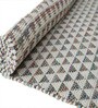 Grey Geometrical Cotton 7X6 Feet Hand Woven Carpet