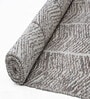 Grey Geometrical Cotton 8X5 Feet Hand Woven Carpet