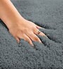 Grey Solidal Microfiber 3 x 5 Feet Machine Made Carpet