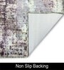 Grey Abstractal Microfiber 3 x 5 Feet Machine Made Carpet