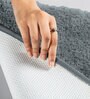Grey Solidal Microfiber 3 x 5 Feet Machine Made Carpet