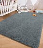 Grey Solidal Microfiber 3 x 5 Feet Machine Made Carpet