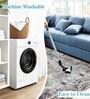 Grey Abstractal Microfiber 3 x 5 Feet Machine Made Carpet