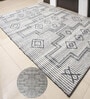 Grey Geometrical Pet 7X5 Feet Hand Woven Carpet