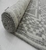 Grey Geometrical Pet 8X5 Feet Hand Woven Carpet