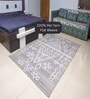 Grey Geometrical Pet 8X5 Feet Hand Woven Carpet