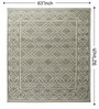 Grey Geometrical Pet 8X5 Feet Hand Woven Carpet