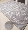 Grey Geometrical Pet 8X5 Feet Hand Woven Carpet