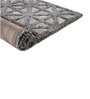 Grey Geometrical Polyester 3 ft X 5 ft Machine Made Carpet