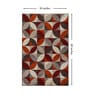Grey Geometrical Polyester 3 x 5 Feet Machine Made Carpet