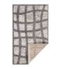 Grey Geometrical Polyester 4 ft X 6 ft Machine Made Carpet
