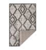 Grey Geometrical Polyester 4 ft X 6 ft Machine Made Carpet