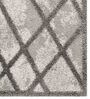 Grey Geometrical Polyester 4 ft X 6 ft Machine Made Carpet