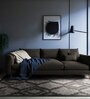 Grey Geometrical Polyester 5 ft X 7 ft Machine Made Carpet