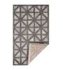 Grey Geometrical Polyester 5 ft X 7 ft Machine Made Carpet