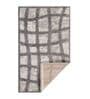 Grey Geometrical Polyester 5 ft X 7 ft Machine Made Carpet