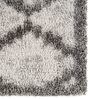 Grey Geometrical Polyester 5 ft X 7 ft Machine Made Carpet