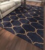 Grey Geometrical Polyester 5 ft X 8 ft Flat Weaves