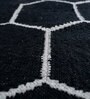 Grey Geometrical Polyester 5 ft X 8 ft Flat Weaves