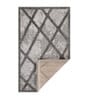 Grey Geometrical Polyester 6 ft x 9 ft Machine Made Carpet