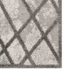Grey Geometrical Polyester 6 ft x 9 ft Machine Made Carpet