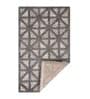 Grey Geometrical Polyester 6 ft x 9 ft Machine Made Carpet
