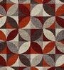 Grey Geometrical Polyester 6 x 9 Feet Machine Made Carpet