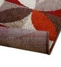 Grey Geometrical Polyester 6 x 9 Feet Machine Made Carpet