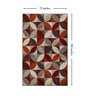 Grey Geometrical Polyester 6 x 9 Feet Machine Made Carpet
