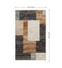 Grey Geometrical Polypropylene 3 ft X 5 ft Machine Made Carpet