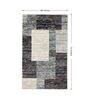 Grey Geometrical Polypropylene 4 ft X 6 ft Machine Made Carpet