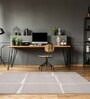 Grey Geometrical Polypropylene 4 ft x 6 ft Machine Made Carpet