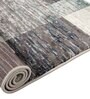 Grey Geometrical Polypropylene 5 ft X 7 ft Machine Made Carpet
