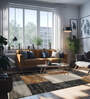 Grey Geometrical Polypropylene 6 ft x 9 ft Machine Made Carpet